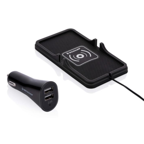 Universal Car Phone Holder and Wireless Charger Dual USB Fast Charging Black