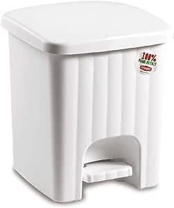 Square Dust Bin Pedalina 4.5 Litres White