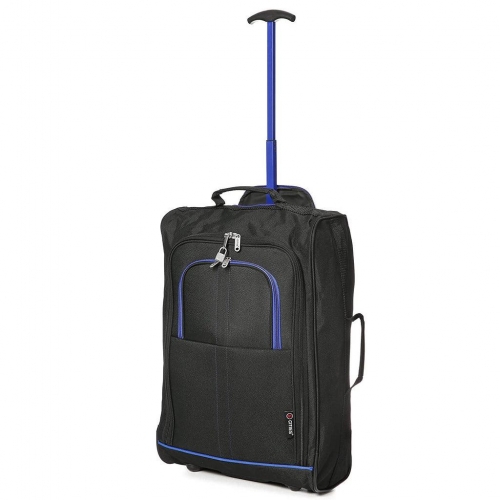 5 Cities 42L Lightweight Shopping Trolley Bag Black/Blue