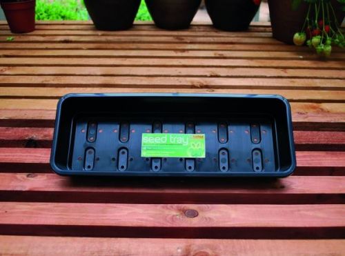 Narrow Seed Tray Black With Holes Planting Gardening