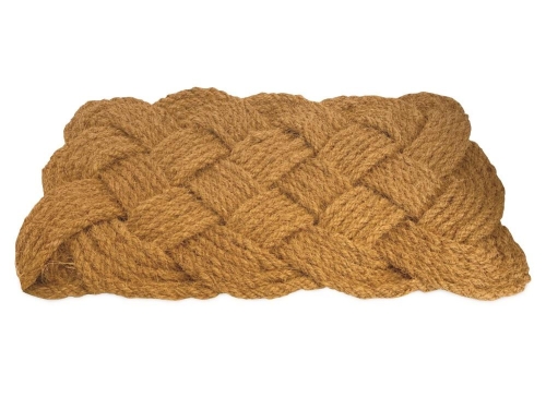 Hand Woven Coir Love Knot Mat 75x45cm Durable Natural Entryway Door Mat