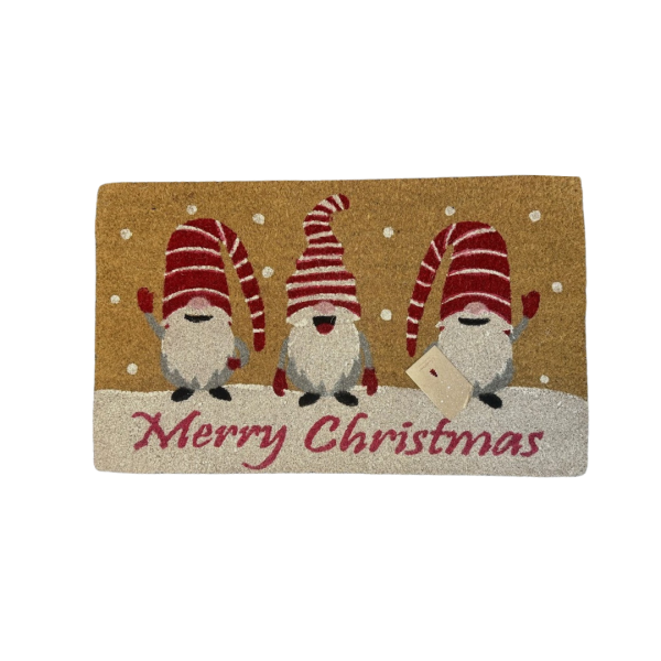 45x75cm Doormat Printed Merry Christmas with Gnomes for Holiday Decoration PVC