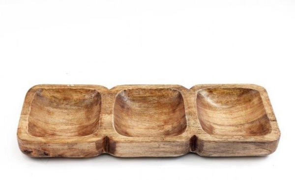 Mango Wood 3 Bowls Tray